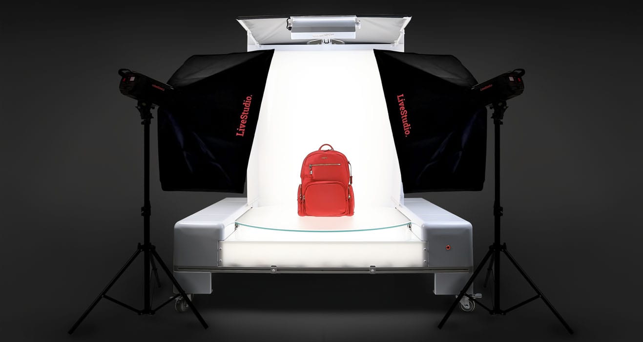 3044noc LiveStudio LED Studio Light Kits with software allows you to add a turntable for automated 360 product views.